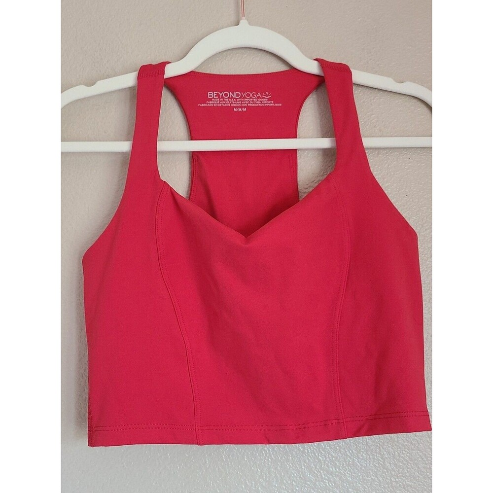 beyond yoga powerbeyond intensity racerback tank red size M